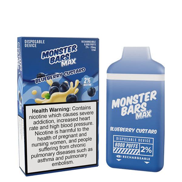 MONSTER BAR MAX BLUEBERRY CUSTARD 20MG 6000 PUFFS - V Nation by ANA Traders - Vape Store